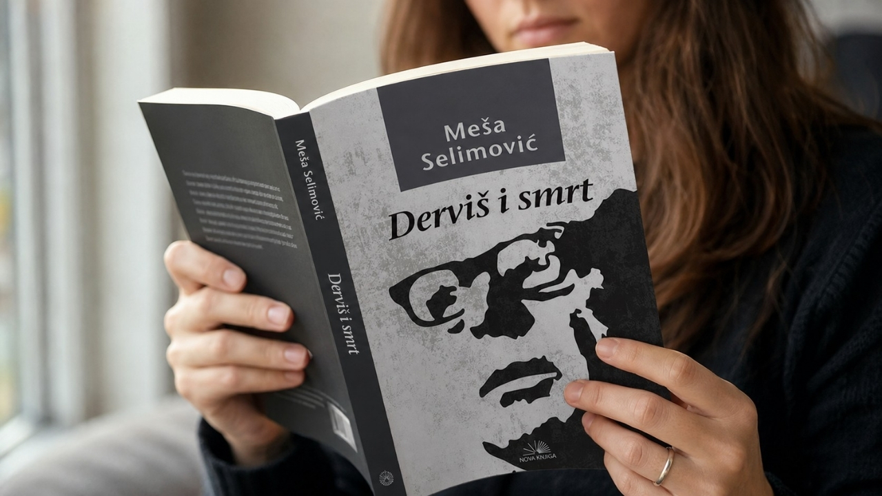 Osoba čita roman „Derviš i smrt“ Meše Selimovića